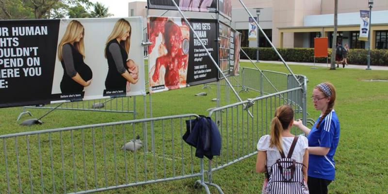 Maria doing the Abortion Awareness Project